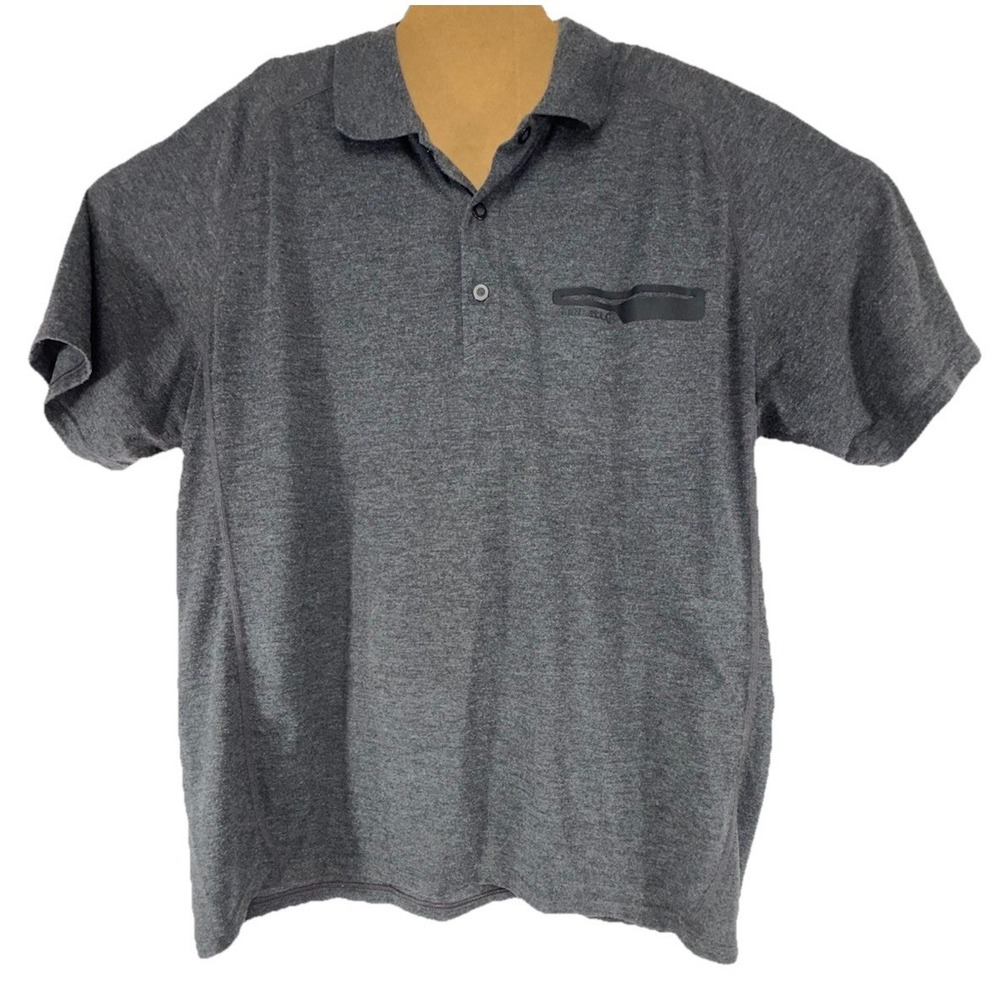 Merrell Opti-Wick UPF20+ Polo Shirt Short Sleeve Mens Gray Size XL Poly Blend